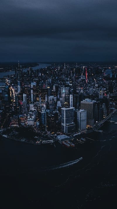 New York City, skyline, night, urban, cityscape, aerial, dark sky, buildings, vibrant, illuminated, architecture, travel, metropolitan, bustling, light, city lights, dramatic, modern, iconic, USA