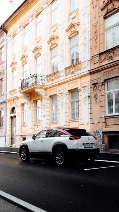 mazda mx-30, mazda, car, white, street, mobile wallpaper, android wallpaper, iPhone wallpaper, phone wallpaper