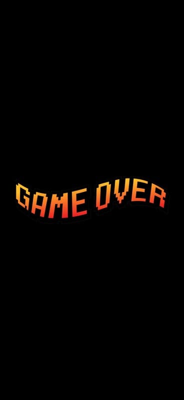 game over,orange,black background