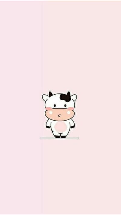 Cow, cartoon, pink background