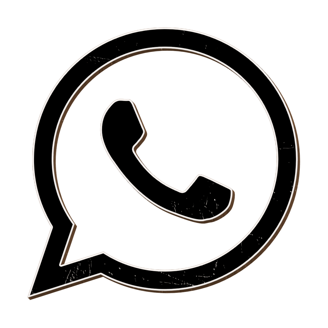 Black WhatsApp icon displays a solid dark speech bubble with a phone handset silhouette on a transparent backdrop.