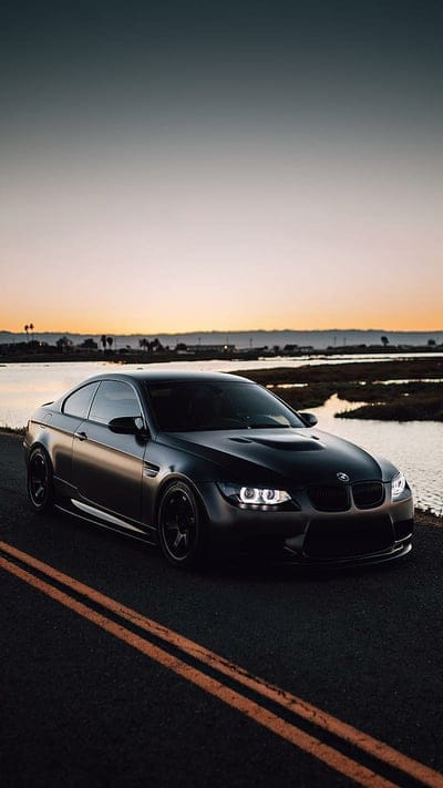 BMW M3, black, car, supercar, sports, america, sunset, mobile wallpaper, android wallpaper, iPhone wallpaper, phone wallpaper