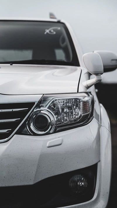 Fortuner Ke, White Car, Half Front View, half car front view, toyota car, mobile wallpaper, android wallpaper, iPhone wallpaper, phone wallpaper