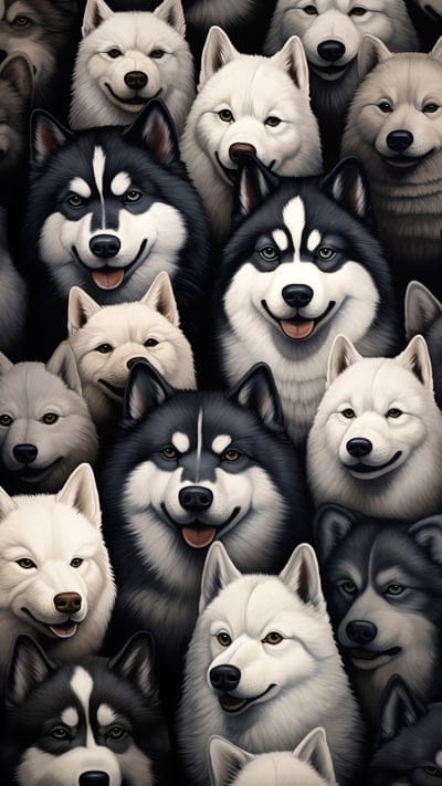 husky,dogs,cute,art