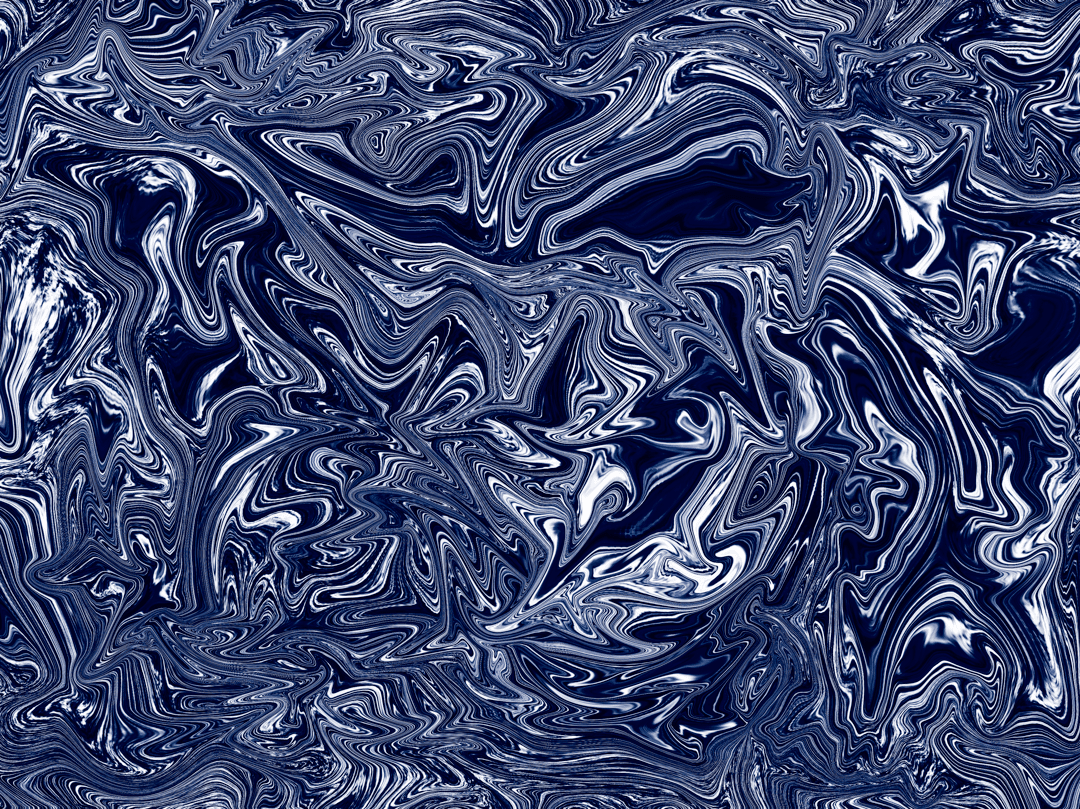 Swirling navy blue and white marbling patterns with fluid lines and undulating organic textures across the screen.