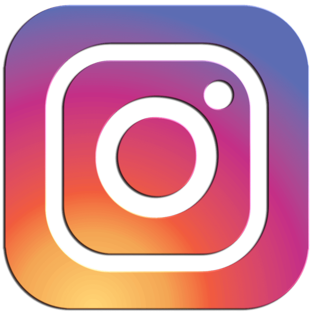 Instagram logo icon featuring a vibrant purple and orange gradient inside a rounded white camera outline.