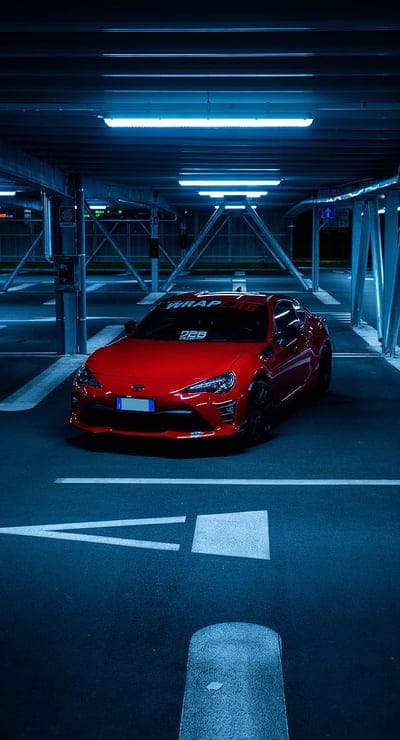 toyota, car, sports car, parking, red, mobile wallpaper, android wallpaper, iPhone wallpaper, phone wallpaper