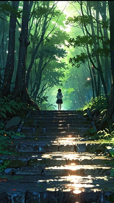 Nature,Anime,Anime Wallpaper,HD Backgrounds,Hq Wallpapers,8k wallpaper,4k wallpaper,Wallpaper,Ai Wallpaper,Forest,Trees,Stairs