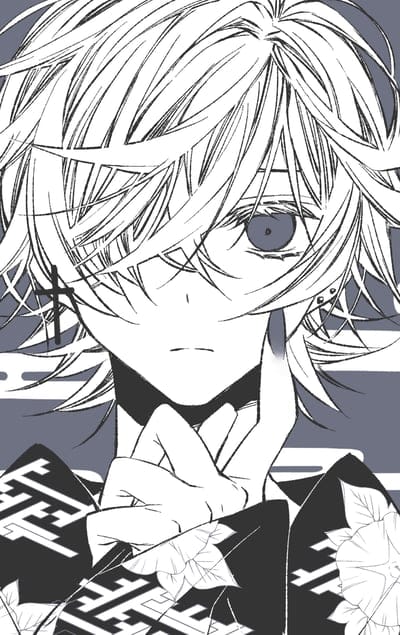 guy,glance,anime,art,white,grey