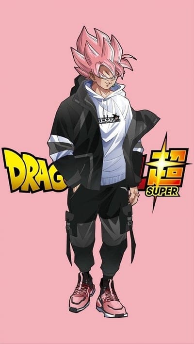 goku,dragon ball,anime,fighter,guy,pink hair,ttrendy,stylish,cool,pink background,art