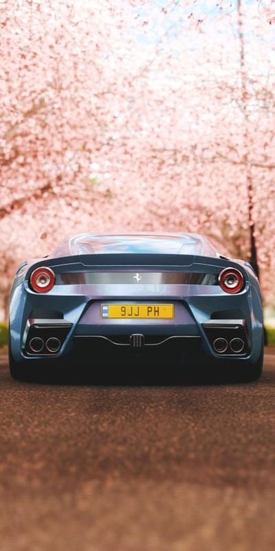 ferrarif12,ferrari,bluecar,backview,cars