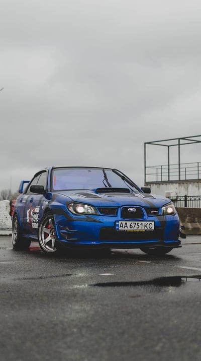 subaru, car, blue, tuning, parking, mobile wallpaper, android wallpaper, iPhone wallpaper, phone wallpaper