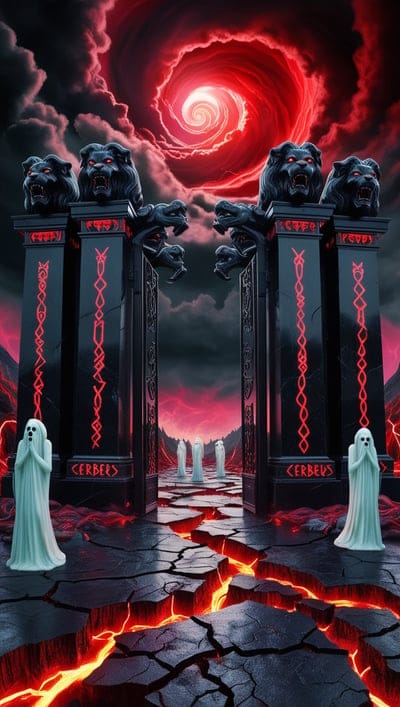 Red,Dark,Ghosts,Gate,Lava,Desktop wallpapers,Fantasy,Myth,Mythic,8k wallpapers,4k wallpapers,hd backgrounds,hq wallpapers,Mythic Wallpapers,cool
