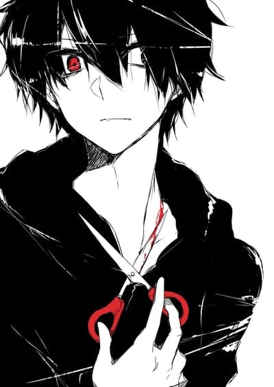anime,boy,scissors