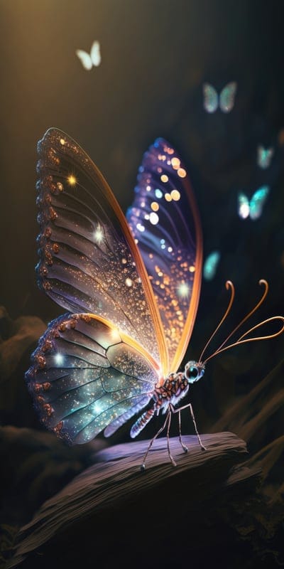 butterfly,wings,glow,blur,art
