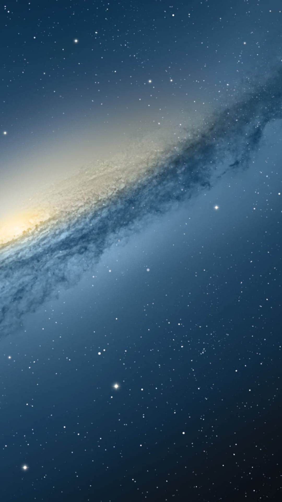 Luminous violet nebula clouds and white stars scattered across the vast blackness of deep interstellar space.