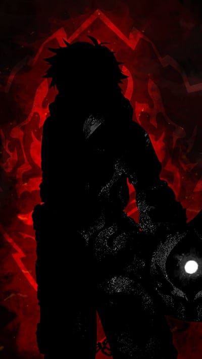 Naofumi Iwatani, Shield Hero, anime, dark aesthetic, silhouette, red, fantasy, character art, Isekai, shield, brooding, powerful, manga, illustration, determined
