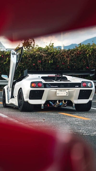 JDM Diablo, lamborghini, car, supercar, sports, japon, classic, white, mobile wallpaper, android wallpaper, iPhone wallpaper, phone wallpaper