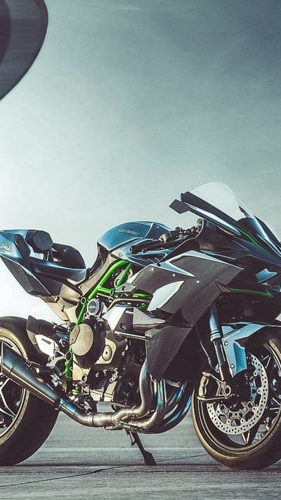 Kawasaki Ninja H2r, Dark Background, sports bike, parked, mobile wallpaper, android wallpaper, iPhone wallpaper, phone wallpaper
