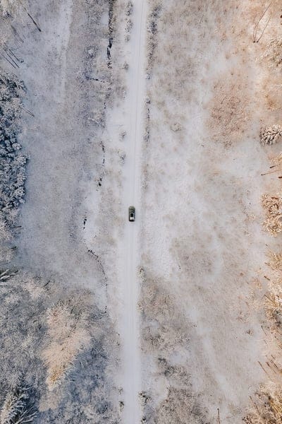 road, car, aerial view, snow, winter, mobile wallpaper, android wallpaper, iPhone wallpaper, phone wallpaper