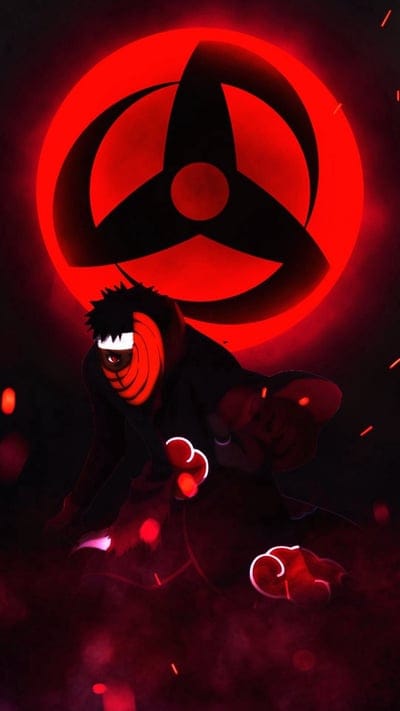 tobi,naruto,anime,guy,mask,sharingan,red,art