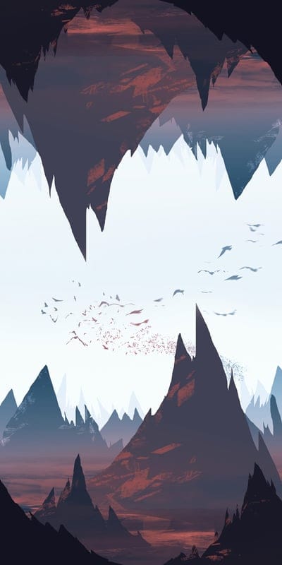mountains,peaks,rocks,birds,art