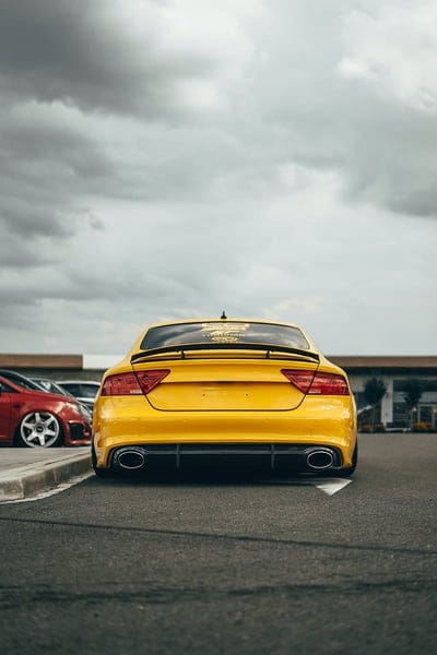 audi, car, yellow, back view, road, mobile wallpaper, android wallpaper, iPhone wallpaper, phone wallpaper