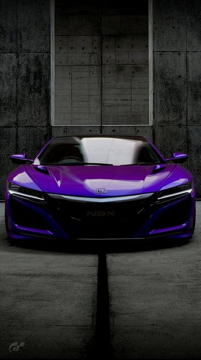 Honda Nsx, car, front, gt sport, honda, jdm, nsx, purple, race, mobile wallpaper, android wallpaper, iPhone wallpaper, phone wallpaper