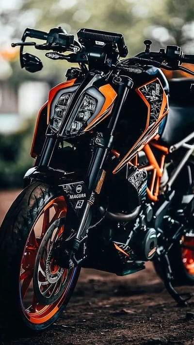 Ktm Duke 390 Modified, Blur Background, bike, orange and black bike, mobile wallpaper, android wallpaper, iPhone wallpaper, phone wallpaper