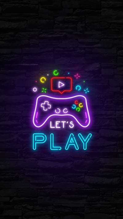 Let's Play Neon Sign, dark, game, gamer, gaming, light, neon, play, sign