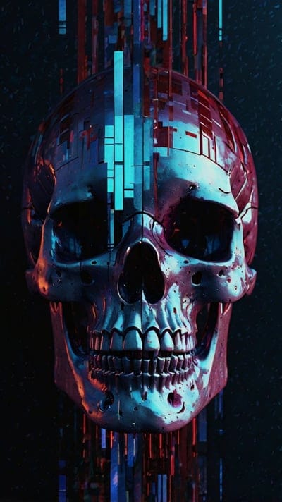 Skull,Glitch,Black