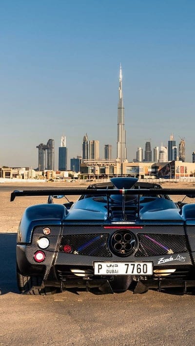 Dubai Pagani Zonda, pagani, zonda, carbon, car, hypercar, supercar, dubai, classic, black, mobile wallpaper, android wallpaper, iPhone wallpaper, phone wallpaper