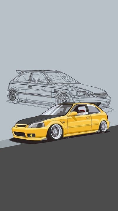 Honda, car, civic, girl, jdm, minimalistic, modified, rs, tunning, mobile wallpaper, android wallpaper, iPhone wallpaper, phone wallpaper