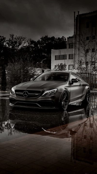 Wet Mercedes, mercedes, amg, black, car, supercar, sports, america, new, night, mobile wallpaper, android wallpaper, iPhone wallpaper, phone wallpaper