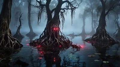 Haunted Trees,Trees,Swamp,Mist,Dark,Gothic,Gothic Aesthetics,Aesthetic,Cool,Scary,Haunted,8k Wallpaper,4k Wallpaper,Hd Backgrounds,Hq Wallpapers,Hd Wallpapers,Desktop Wallpaper,Wallpaper