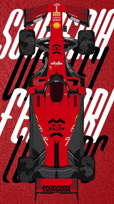 Scuderia Ferrari, red, art, car, vettel, illustration, f1, history, Leclerc, escuderia, mobile wallpaper, android wallpaper, iPhone wallpaper, phone wallpaper