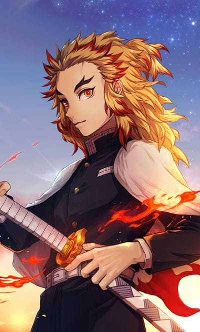 rengoku kyojiro,blade that cuts demons,character,demon slayer,anime,sword,hero