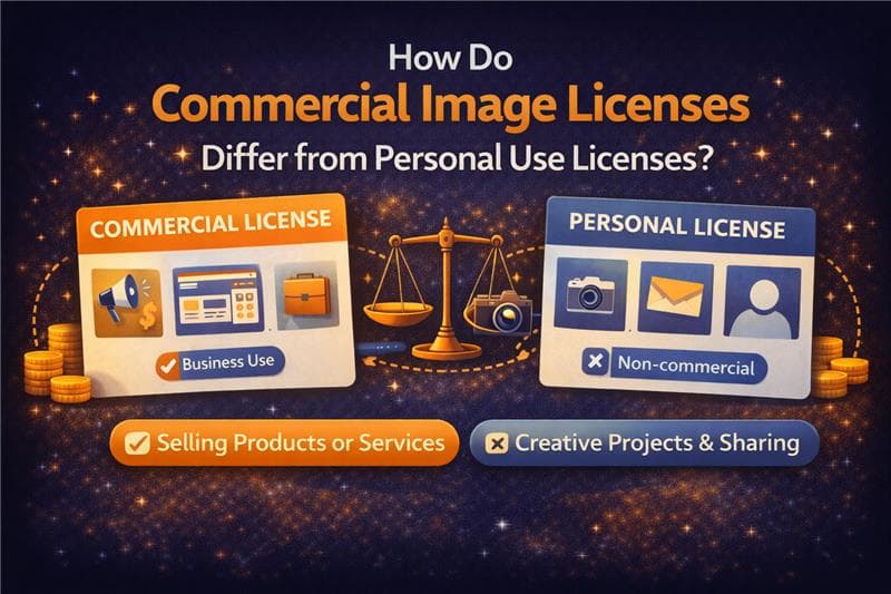 How Do Commercial Image Licenses Differ from Personal Use Licenses?